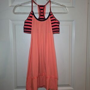 Lululemon No Limit Tank. Orange Black Stripe Size 4 Racerback